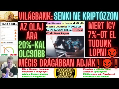 Bitcoin Hírek (1149) - VilágBank: Senki Ne Kriptózzok, mert így 7%-ot el tudunk Lopni