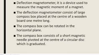 DEFLECTION MAGNETOMETER
