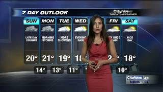 Increasing cloud cover turns into rain late Sunday