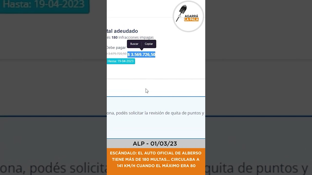 CASTA IMPUNE: Más de 180 multas... Circulaba a 141 KM/H en zona de 80. Debe 3.5 millones de pesos!