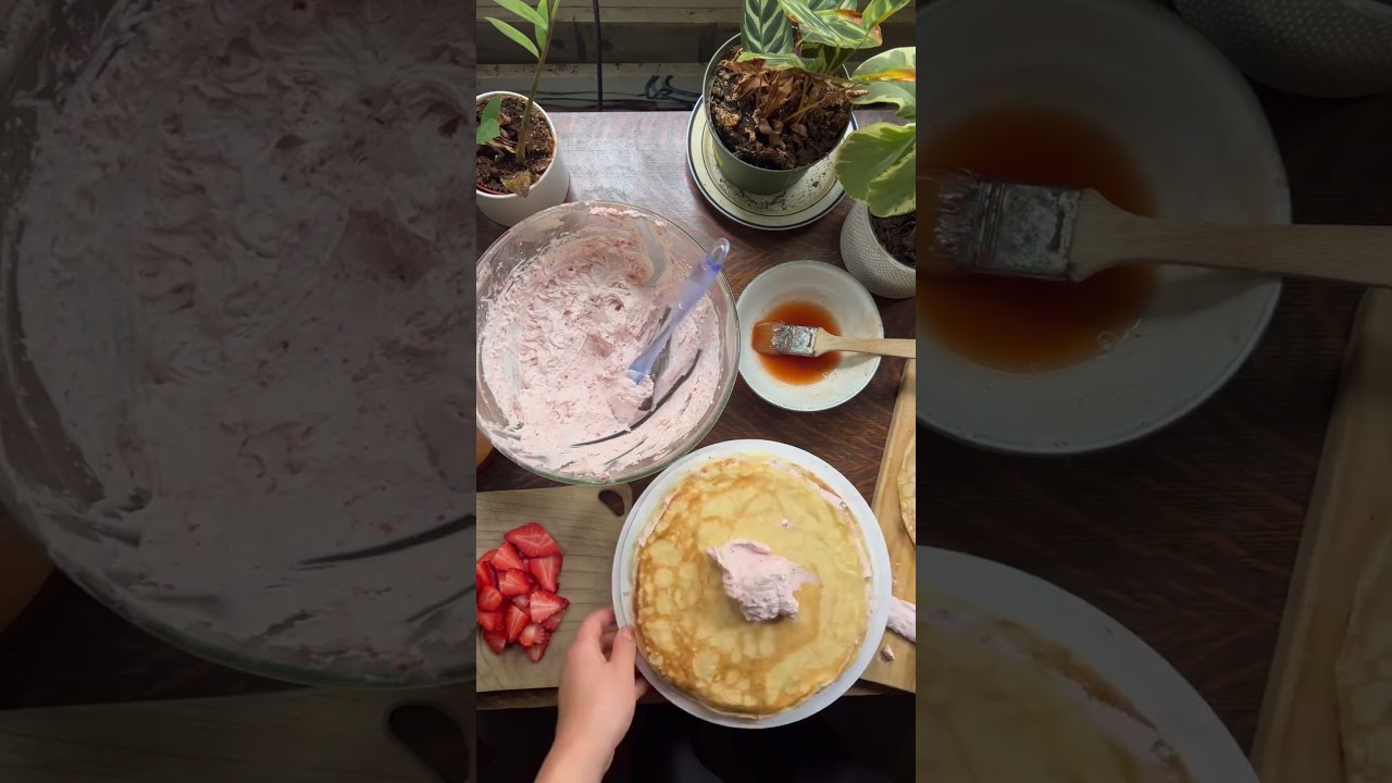 How many layers did I end up with? Strawberry crepe cake 