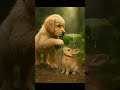 🌧️ “A Puppy Gently Shelters a Baby Bunny with a Leaf Umbrella”#shorts #puppy #bunny #friendship