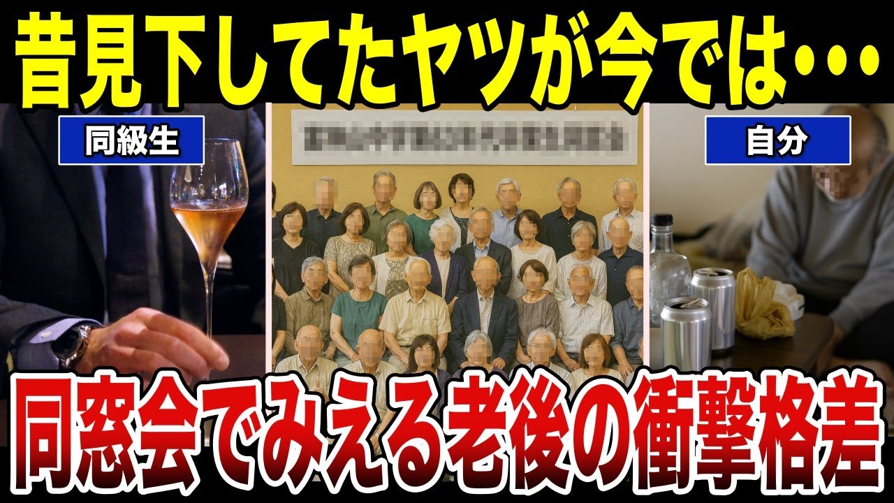 【老後格差】同窓会で人生の衝撃格差が丸見え！あまりに残酷な現実を知って後悔 口コミ30選