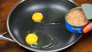 💯 Do you have 2 eggs and canned tuna at home? Easy breakfast recipe
