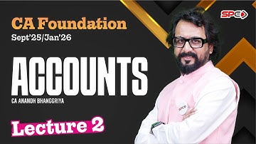 CA Foundation Accounts Lecture 2 For Sep 25 and Jan 26 Attempt By CA Anandh Bhanggariya