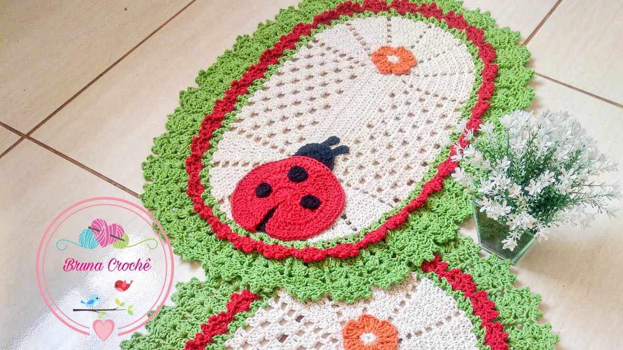Tapete de crochê de Joaninha 🐞