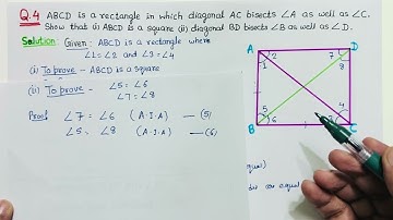 Class 9th Maths Quadrilaterals exercise 8.1 Question 4 NCERT New Maths Book | ex 8.1 Q4 class 9
