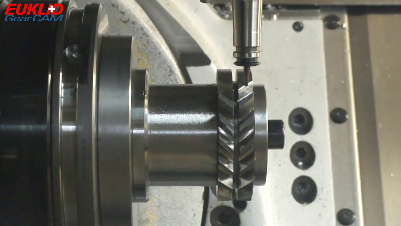 Double helical gear milling by EUKLID GearCAM YouTube