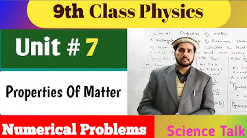 Unit 7 Properties of matter Numerical Problems class 9 phy.