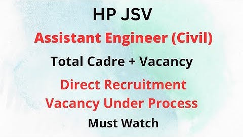 HP JSV AE (Civil) Vacancy Update (29 March 2023) || HPPSC || Cadre + Direct Recruitment Quota.