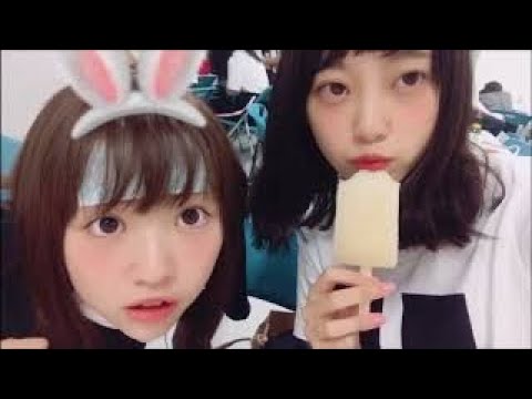 アイスを食べる堀未央奈と渡辺みり愛