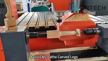 How to Make Carved Legs and Stair Handrail by CNC Router 4Axis Wood Turning Lathe Machine