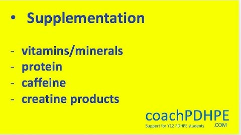 HSC PDHPE Core 2 - Supplementation