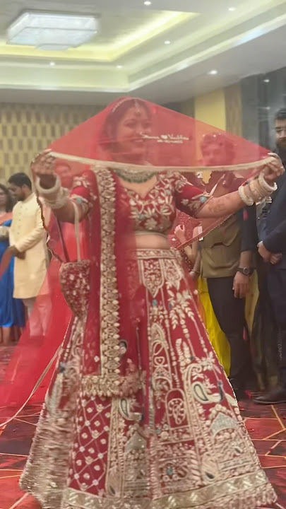 Grand Custom Veil for our bride’s Entry! #designer #designerlehengs #ashortaday #shortvideo #lehenga
