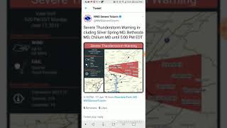 Silver Spring, Maryland Severe Thunderstorm June 17th, 2019