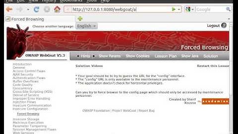 WebGoat - Forced Browsing