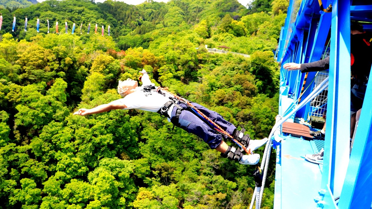【絶叫】減量中に高さ100mのバンジージャンプから飛んだら大変な事になりましたw w w