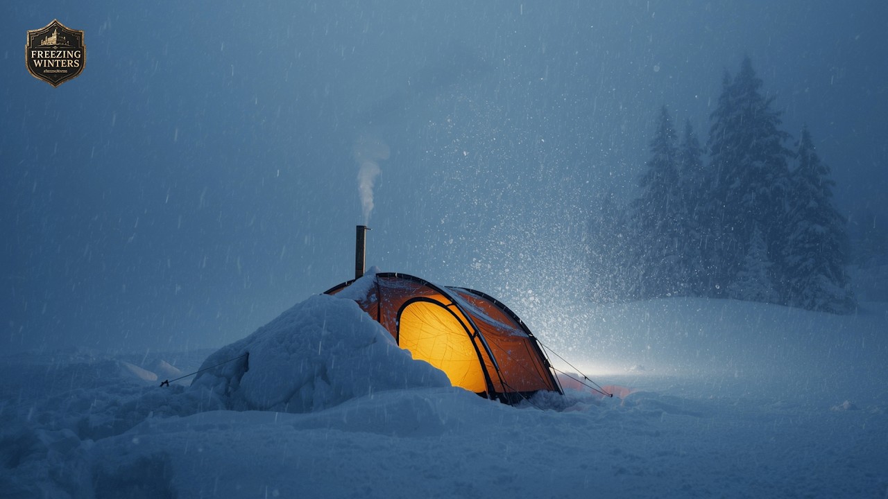 Winter Camping in Cold Wind & Snowstorm ❄️ Deep Sleep, Stress & Anxiety Relief Sounds