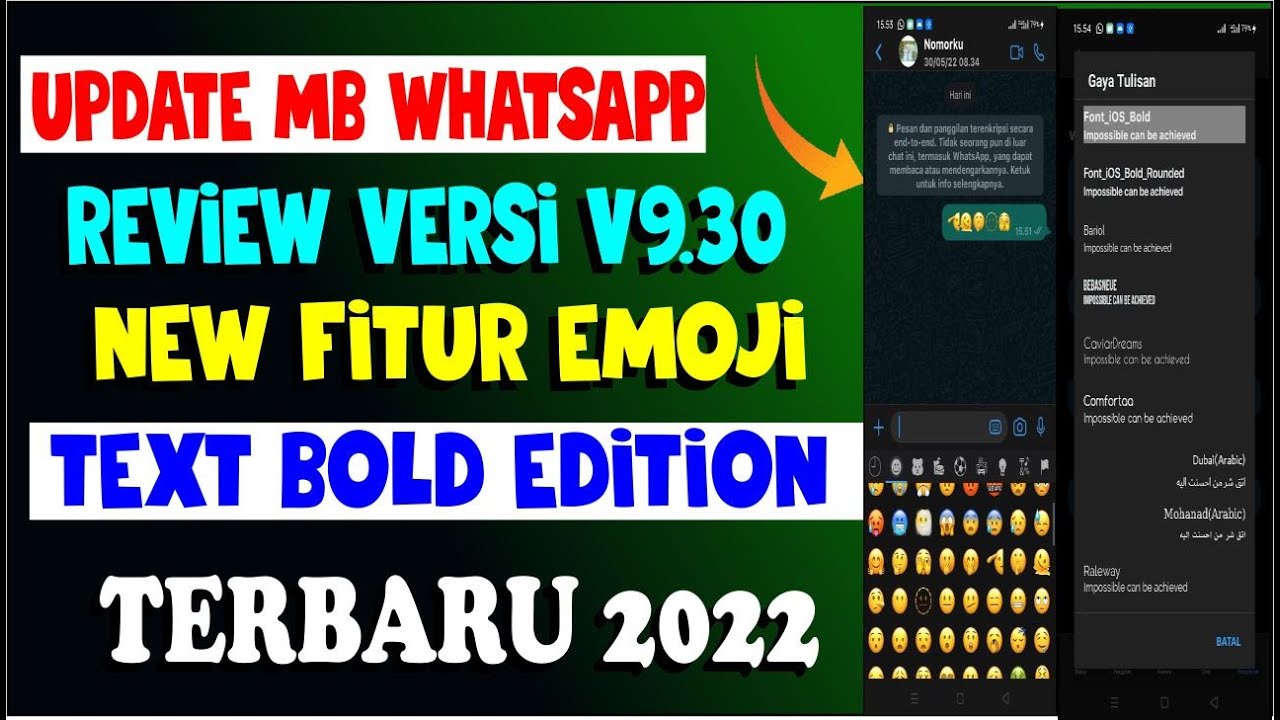 (MB WHATSAPP) IPHONE V9. 30 NEW EMOJI & BOLD TEXT EDITION