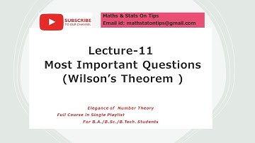 L:11 Important Questions on Wilson