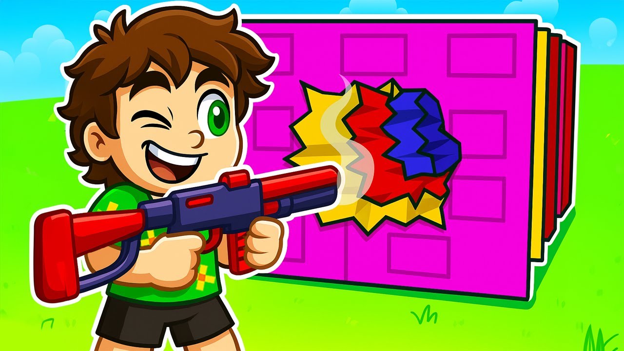 Trag cu ARMA prin 7,908,293 *STRATURI* de Pereti pe ROBLOX...