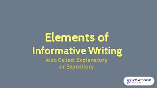 Elements of Informative Writing