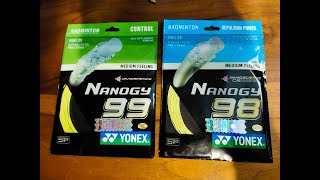 Yonex NANOGY 98 dan yonex NANOGY 99 ( SENAR POWER smash dan CONTROL )