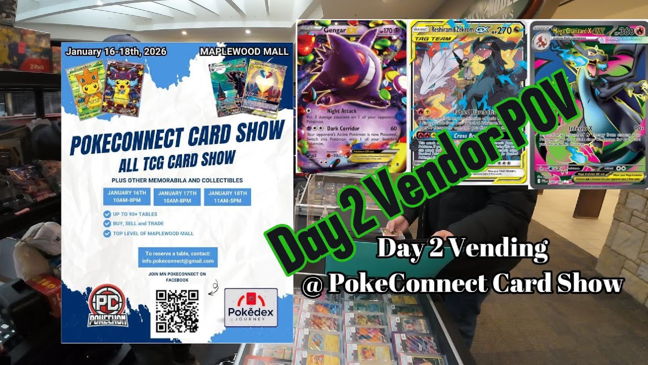 Day 2 Vending at a Card Show! | PokeConnect #pokemon #pokemoncards #cardshow #vendor #pov #fyp