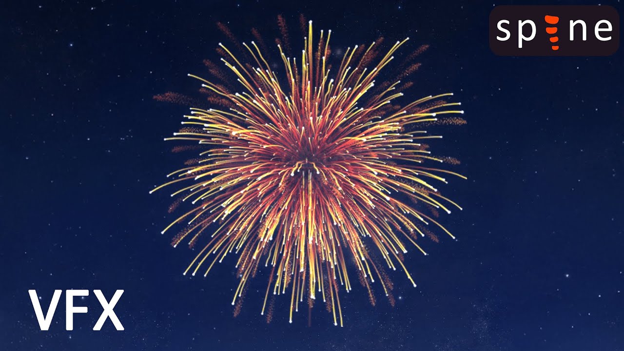 Анимированный фейерверк в позвоночнике