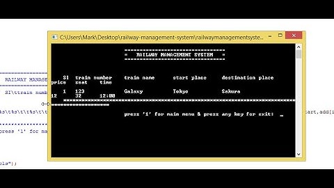 Railway Management System in C++