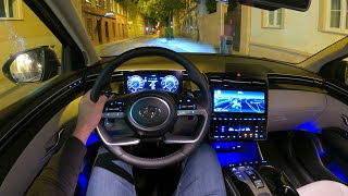 Hyundai Tucson 2023 - НОЧНОЙ тест-драйв от первого лица (PURE DRIVING, внешнее освещение)