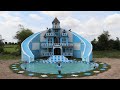 [Full Build ] Build 4-Story Mud Victorian House, Swimming Pool And Big Twin Water Slide Around House
