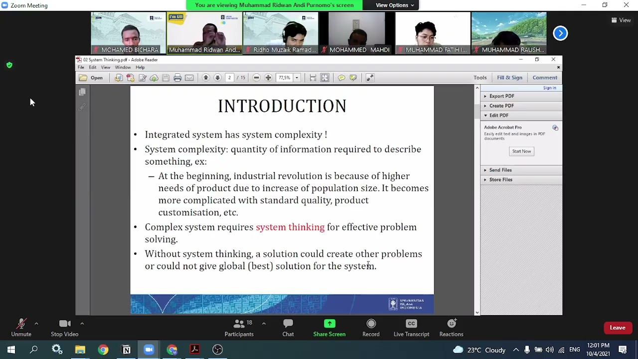 Introduction to Industrial Engineering_System Thinking and  IE with Other Engineering Fields