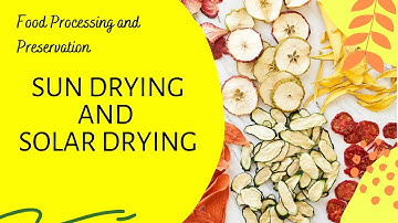 Sun Drying and Solar Drying  l Food Preservation Methods - Lesson 14 l Food Processing Technology