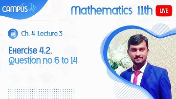 11th maths Live, Ch 4, Exercise 4.2. Question no 6 to 14 - 11th maths book 1 live