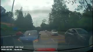 Idiot in BMW Crashes by tailgating