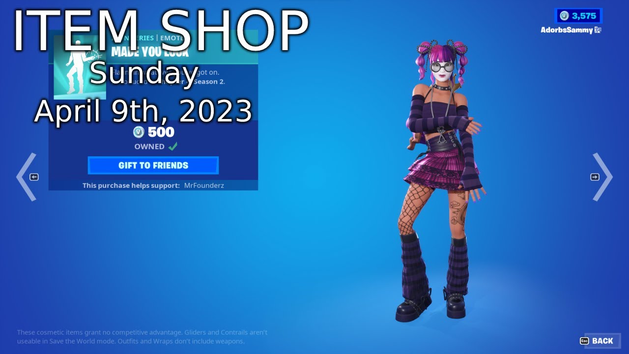 Fortnite Item Shop MADE YOU LOOK EMOTE! [Sunday, April 9th, 2023]