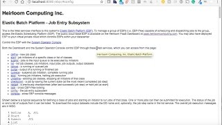 Heirloom Computing Elastic Batch Platform demo