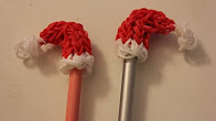 Náramky z gumiček - SANTA ČAPKA NA TUŽKU - návody česky