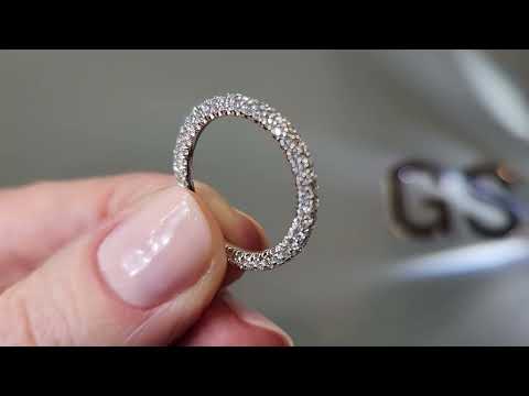 Ring with diamonds in 18K white gold Video  № 1