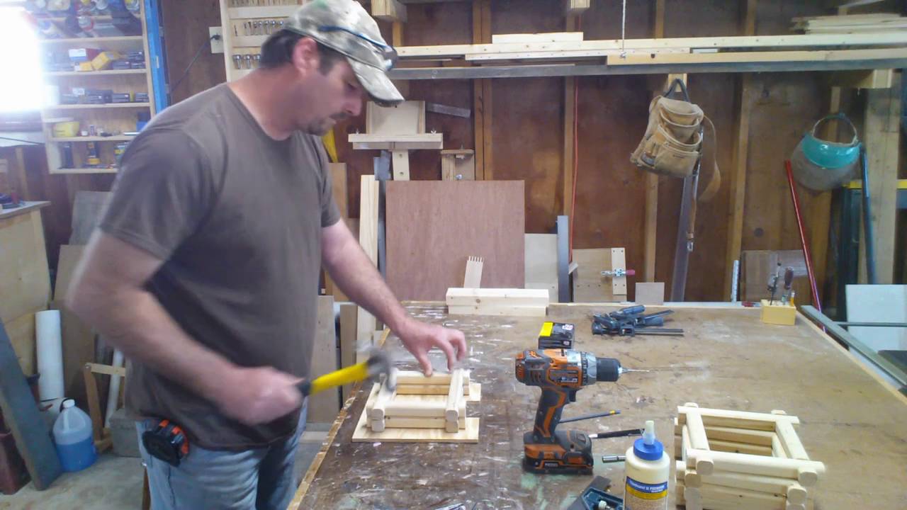 Build a log cabin bird house -2 - YouTube