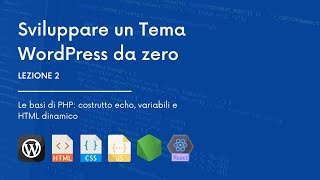 #2 CREARE TEMA WORDPRESS | Le basi di PHP: costrutto echo, variabili e HTML dinamico