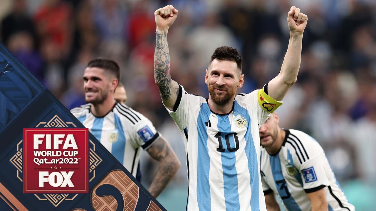 Lionel Messi and Argentina celebrate after advancing to 2022 World Cup Final 