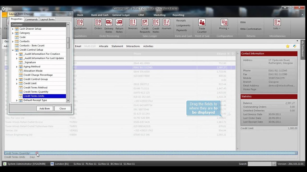 Intact iQ - Customising Layouts example (voice) - YouTube