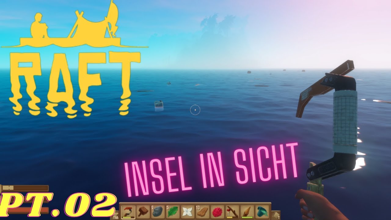 Pt Raft Raft 🌊 PT.02 🦈 Erste Insel und Höhle : Der Überlebenskampf geht weiter ...