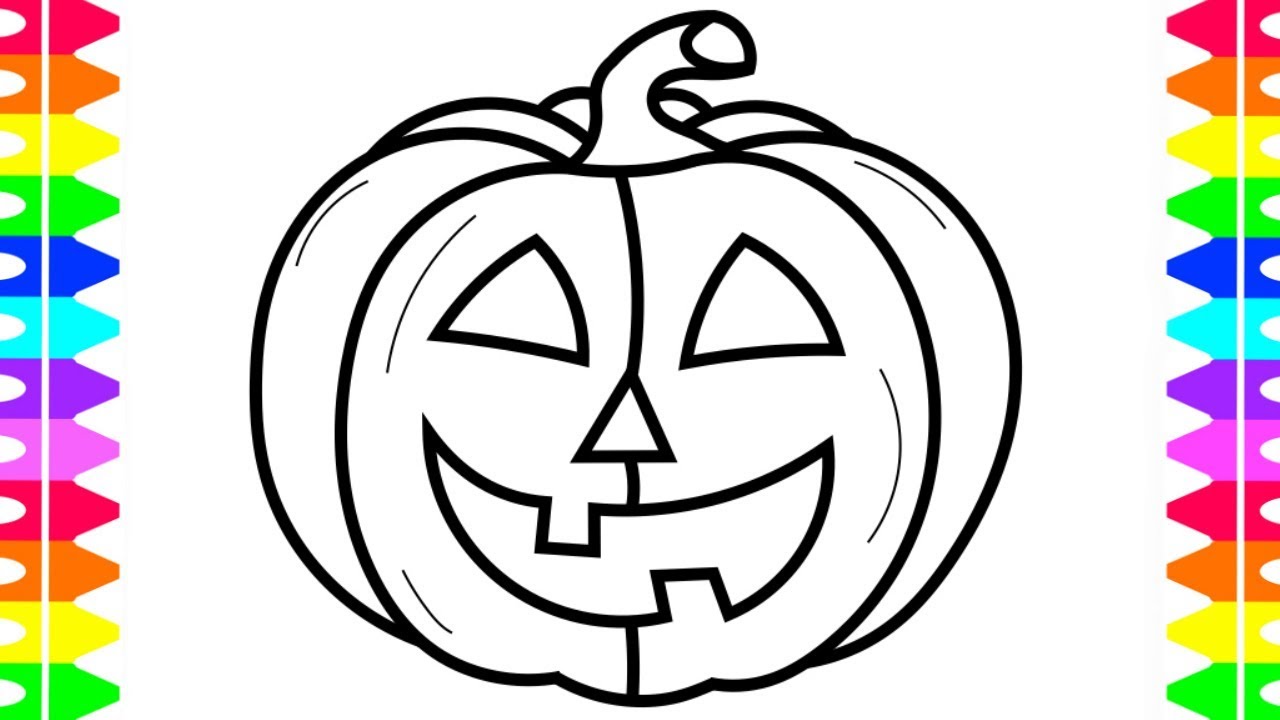 HAPPY HALLOWEEN COLORING Learning How to Draw a Pumpkin