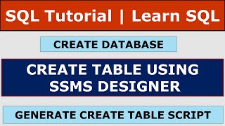 How to Create Table in SQL | Create table in Sql | Learn SQL