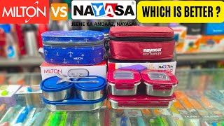 Milton Corporate Lunch Box Vs Nayasa Eco Duplex Lunch Box || Best Quality Pouch Lunch Boxes ||