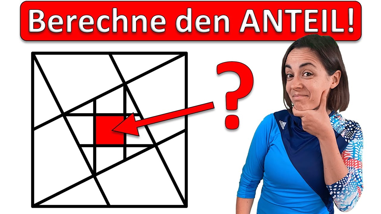 🍎🍎🍎 MATHE RÄTSEL GEOMETRIE | Wie groß ist der ROTE ANTEIL am QUADRAT