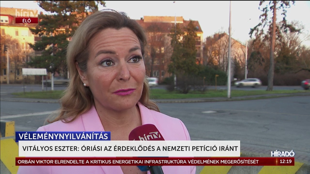 Vitályos Eszter: Óriási az érdeklődés a nemzeti petíció iránt - HírTV
